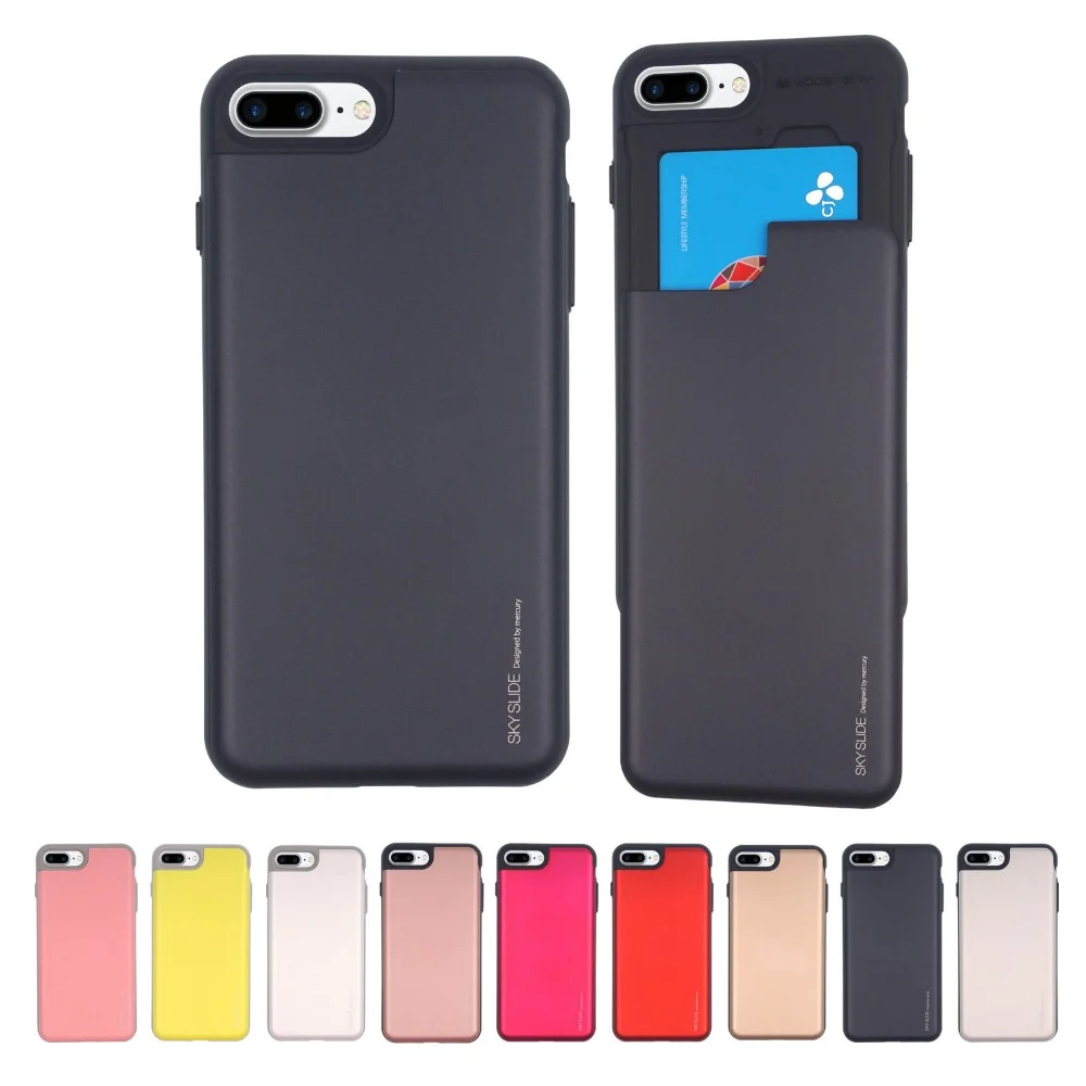 Mercury Sky Slider Bumper Card Slot Phone Case For Iphone 14 Pro Black - Image 2