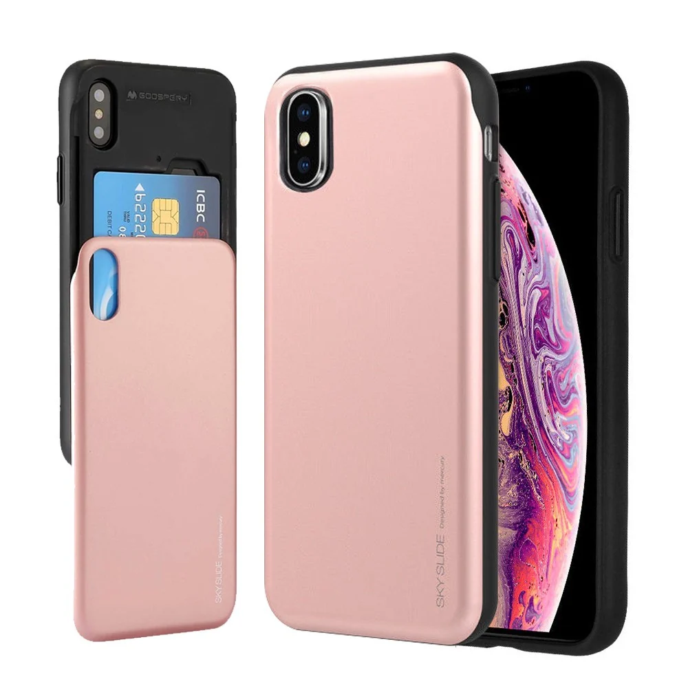 Mercury Sky Slider Bumper Card Slot Phone Case Iphone 14 Pro Max Rose Gold - Image 2