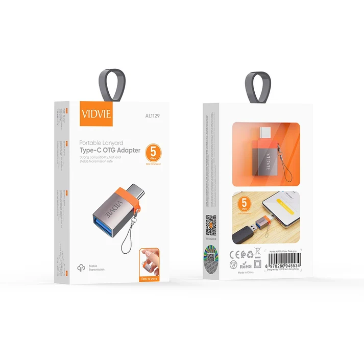 VIDVIE AL1129 Type-C OTG Adapter – USB 3.0 Female to Type-C Male